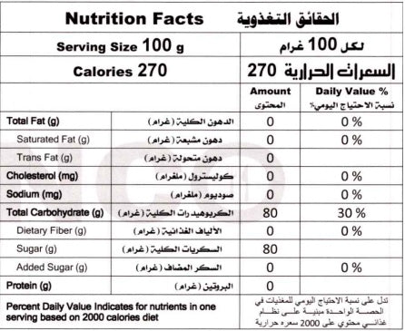 Al Honey's delicious HabatulSauda Honey. Nutrition facts.