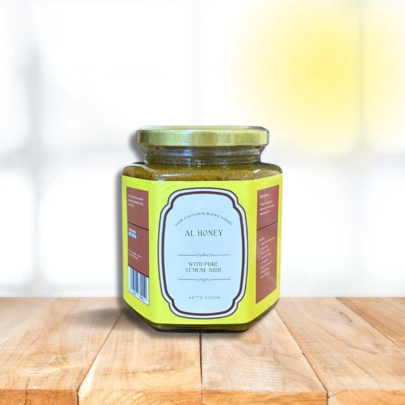 Al_Honey_Curcumin_Blend_Honey_front_view_on_a_wooden_table
